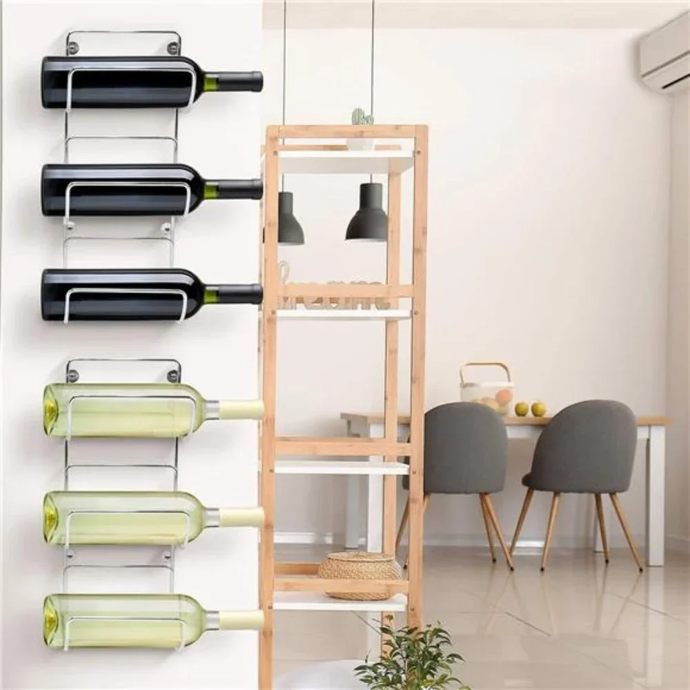 Towel-Rack Holder - Wall Mounted Storage Organizer for Linens Set of 2 (Silver)